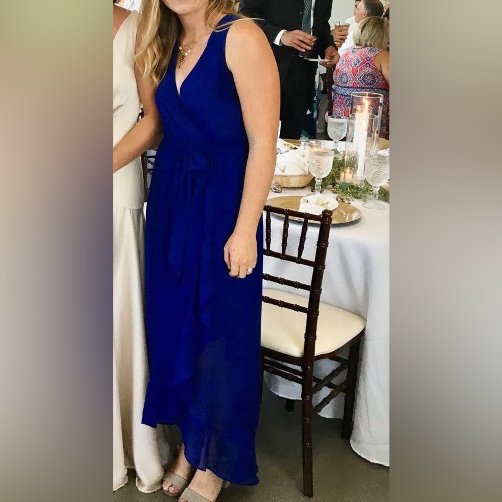 Deep blue tie dress